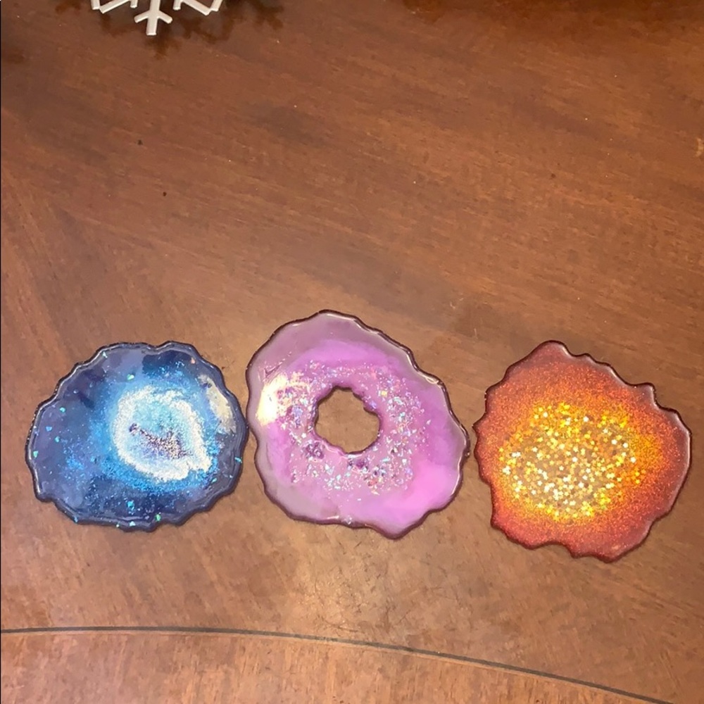 Set of 3 geode coasters